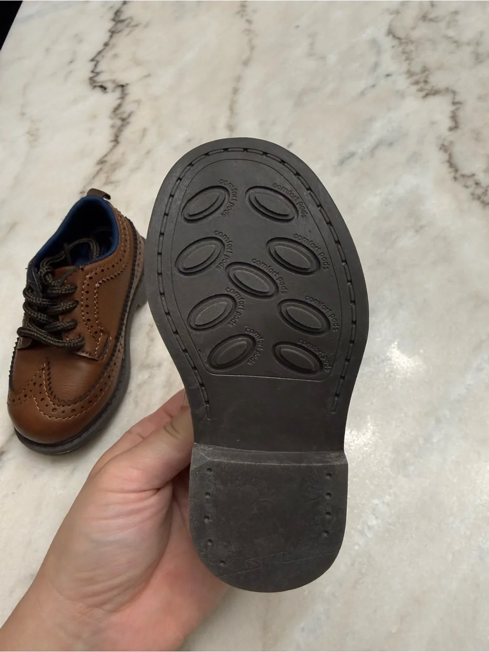 Carter's Brown Toddler Wingtip Lace-Up Dress Shoes